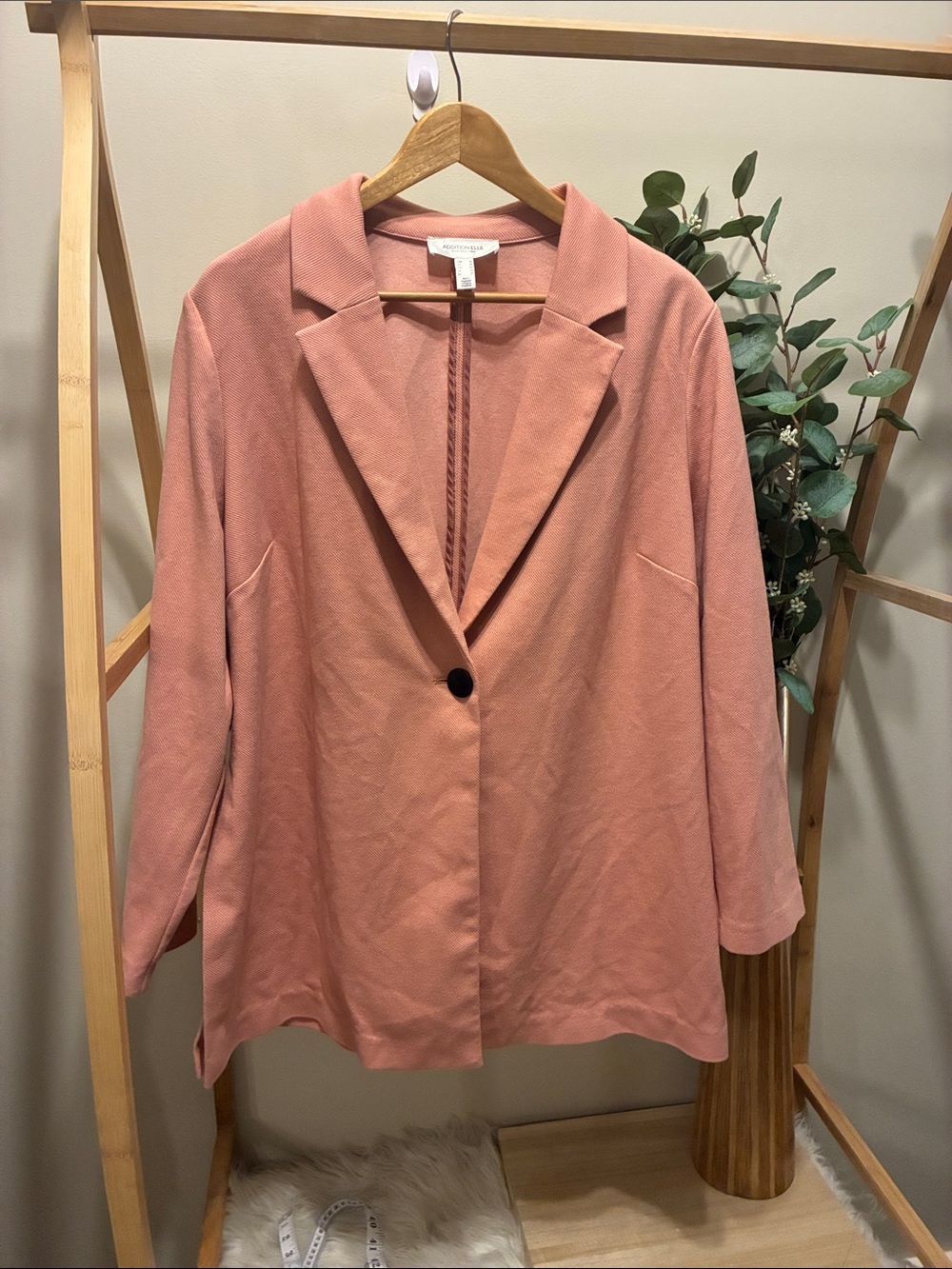 Addition Elle Rose Pink Single-Button Blazer